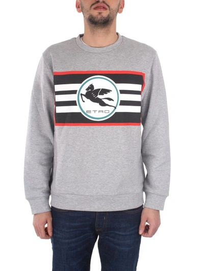 Shop Etro Men's Grey Cotton Sweatshirt