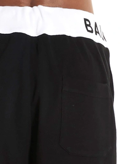 Shop Balmain Men's Black Cotton Shorts