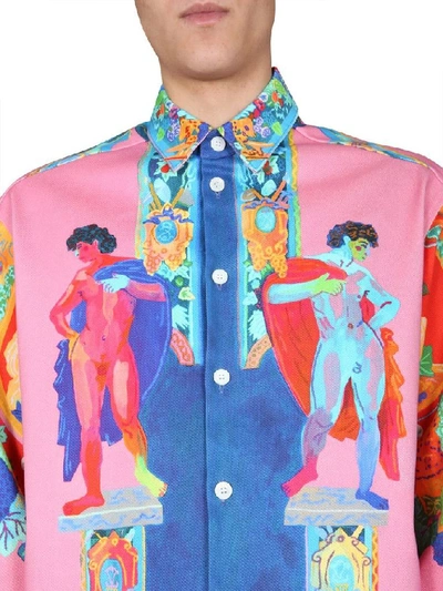 Shop Versace Men's Pink Cotton Shirt