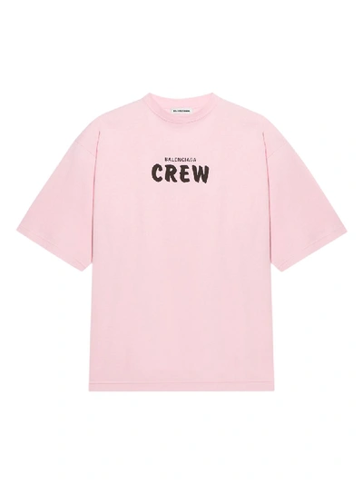 Shop Balenciaga Pink Crew T-shirt