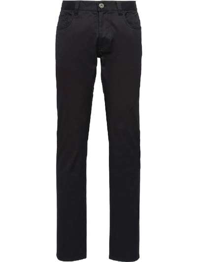 Shop Prada Five-pocket Straight Jeans In Black