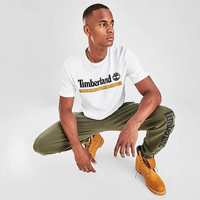 Shop Timberland Men's Established 1973 T-shirt In Wheat Boot-white