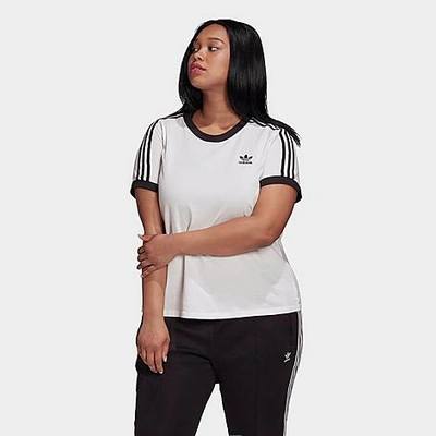 Shop Adidas Originals Adidas Women's Originals 3-stripes T-shirt (plus Size) In White