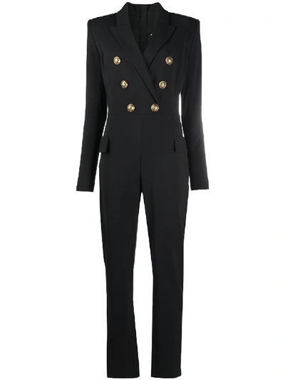 Shop Balmain Double-breasted Buttoned Jumpsuit In Black
