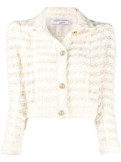 Shop Iro Cropped Fitted Jacket In Neutrals