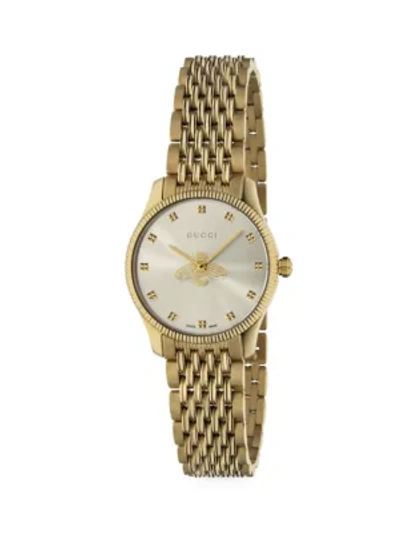 GUCCI WOMEN'S G-TIMELESS SLIM YELLOW GOLD PVD STAINLESS STEEL BRACELET WATCH 400012990726