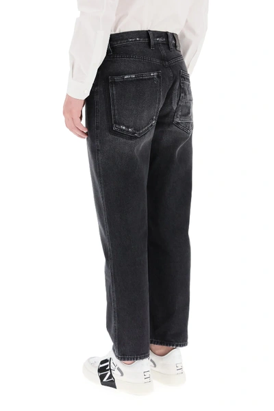 Shop Valentino Straight Jeans With Vlogo Inlay In Black