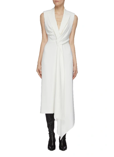 Shop Alexander Mcqueen Tie Front Sleeveless Dress In White