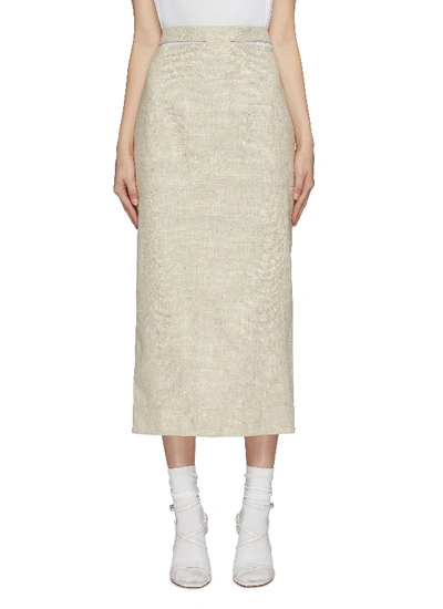 Shop Jacquemus 'valerie' Pencil Skirt In Neutral