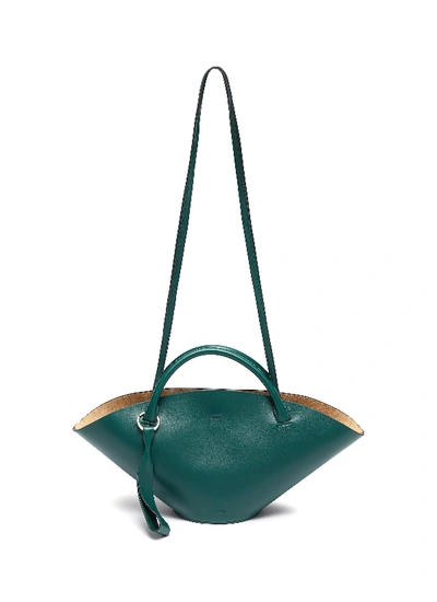 Shop Jil Sander 'sombrero' Top Handle Small Leather Bag In Green