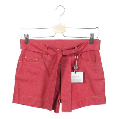 Pre-owned Moschino Red Cotton Shorts
