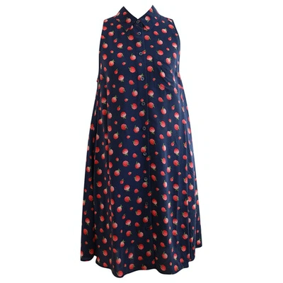 Pre-owned Equipment Silk Mid-length Dress In Navy