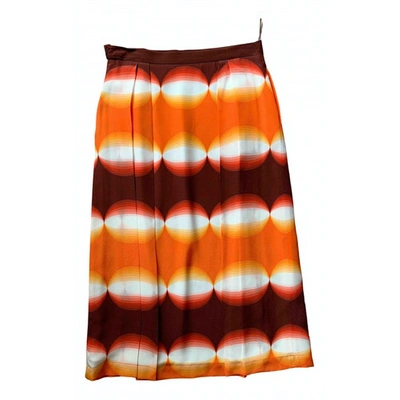 Pre-owned Marco De Vincenzo Silk Mid-length Skirt In Multicolour
