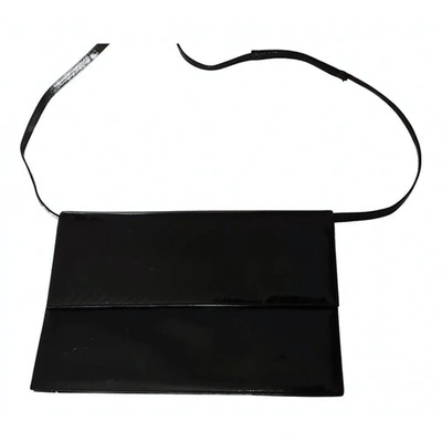 Pre-owned Sergio Rossi Patent Leather Mini Bag In Black