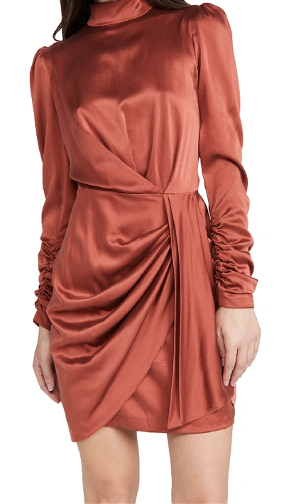 Shop Zimmermann Silk Drape Dress In Rouge