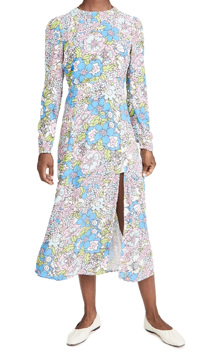 Shop Rahi Dixie Dress In Aqua Sally Retro Floral