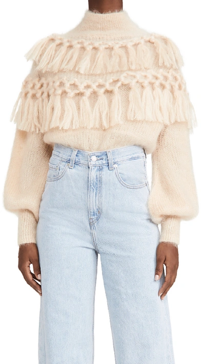 Shop Zimmermann Mohair Ladybeetle Tassel Sweater In Cream