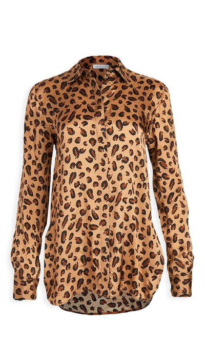 Shop Rosetta Getty Relaxed Shirt Leopard In Camel