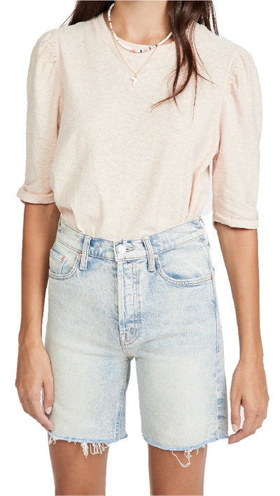 Shop Free People Just A Puff Top In Peach Fuzz