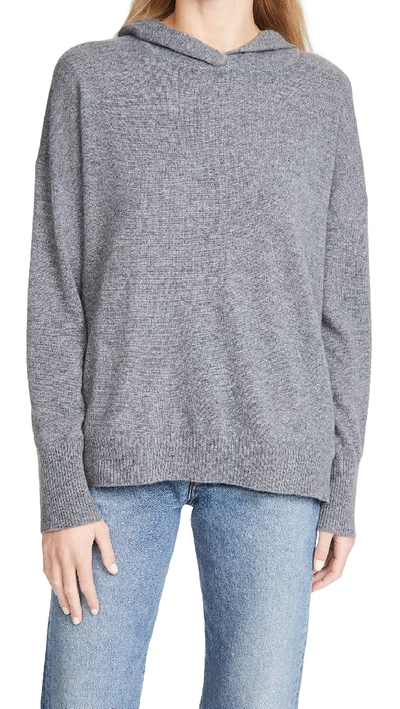 Shop Le Kasha Riga Cashmere Hoodie In Midgrey