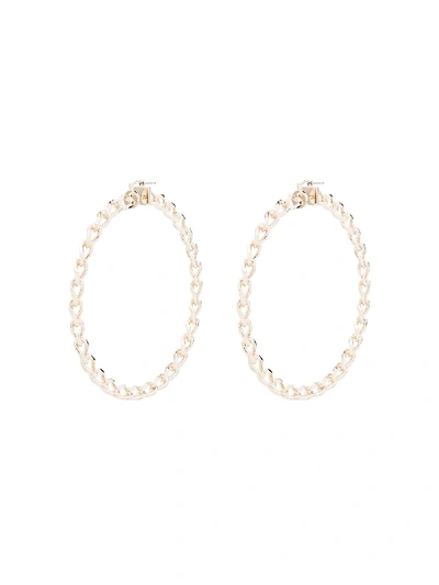 Shop Jacquemus Chain Hoop Earrings In Gold