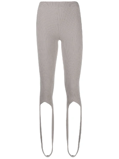 Shop Jacquemus Le Albi Knitted Leggings In Neutrals