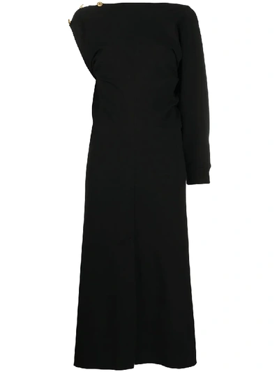 Shop Givenchy Ribbed One-sleeve Dress In Black