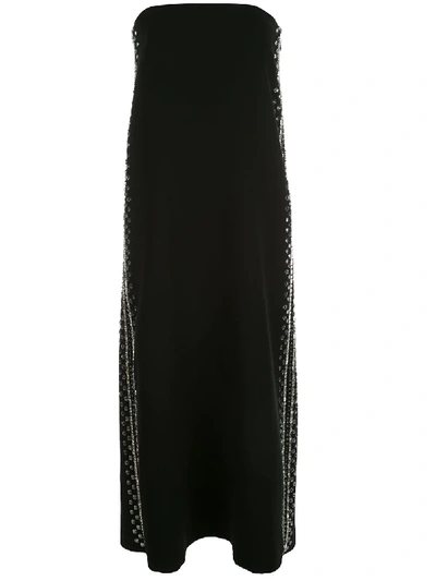 Shop Proenza Schouler Embroidered Strapless Dress In Black