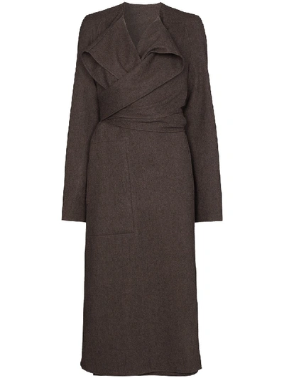 Shop Lemaire Coa Wrap Coat In Grey