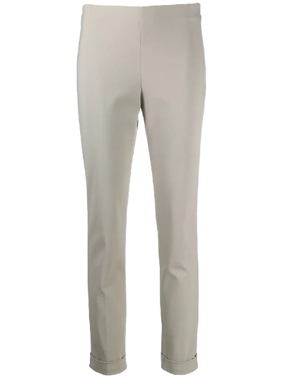 Shop Lorena Antoniazzi Plain Slim-fit Trousers In Neutrals