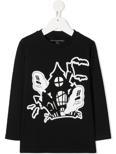 Shop Stella Mccartney Halloween Print Organic-cotton T-shirt In Black