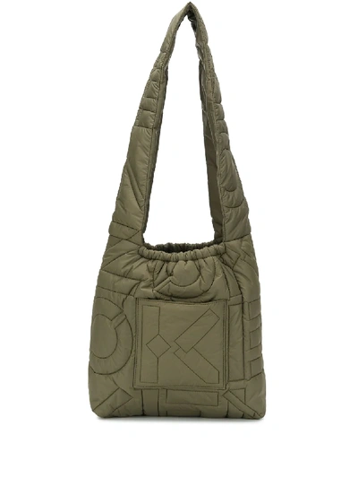 Shop Kenzo Quilted K Tote Bag In Green