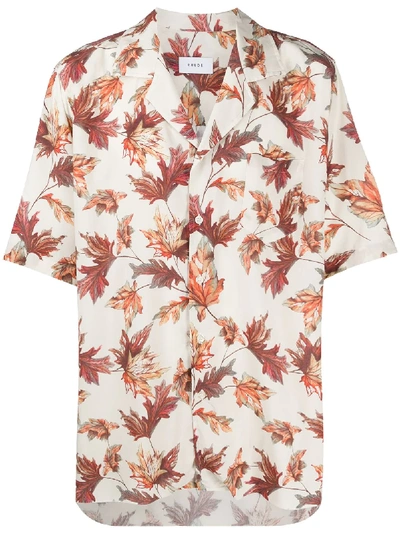 Shop Rhude Leaf-print Shirt In Neutrals