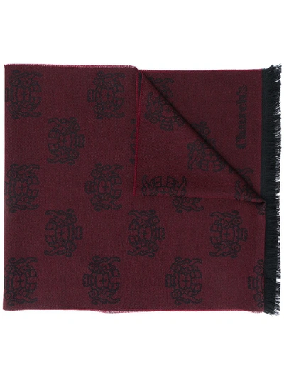 Shop Church's Logo Motif Wool Scarf In Red