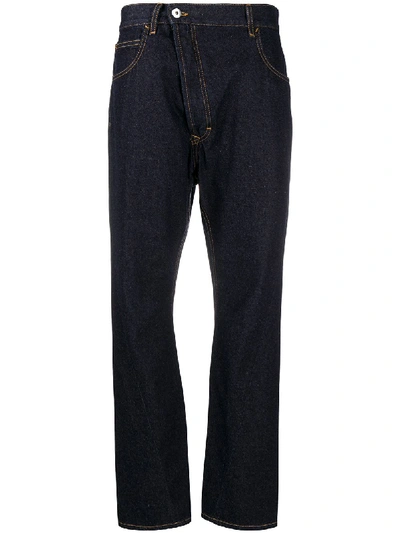 Shop Vivienne Westwood Anglomania Asymmetric Fastening Slim-fit Jeans In Blue