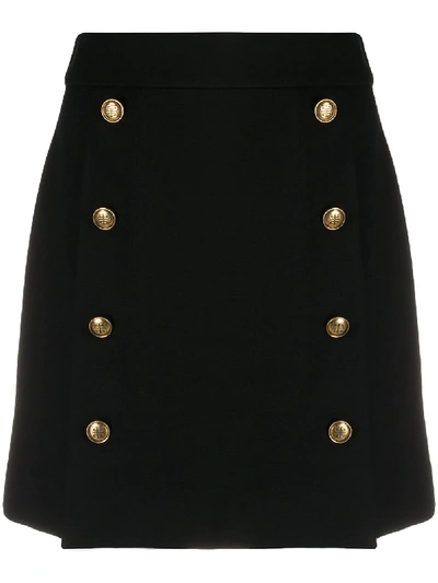 Shop Givenchy Button-front Skirt In Black