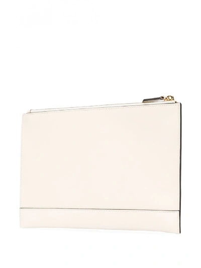 Shop Fendi Leather Envelope Clutch In White