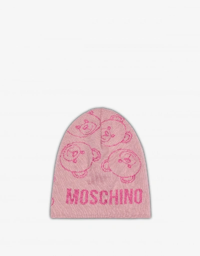 Shop Moschino Teddy Bear All Over Hat In Pink