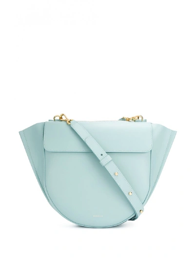Shop Wandler Hortensia Leather Handbag In Blue
