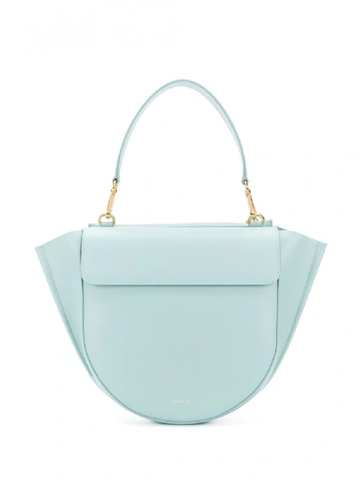 Shop Wandler Hortensia Leather Handbag In Blue