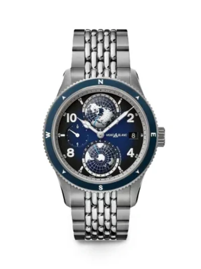Shop Montblanc Men's  1858 Geosphere Titanium & Stainless Steel Bracelet Watch