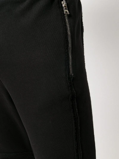 Shop Balmain Zipped Slim-fit Cotton Trousers In Black