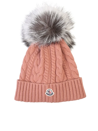 Shop Moncler Branded Beanie Hat In Brown