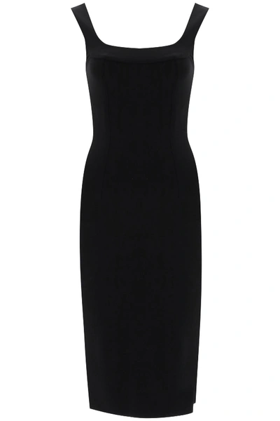 Shop Dolce & Gabbana Jersey Pencil Dress In Nero (black)