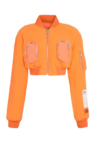 Shop Heron Preston Padded Bomber Jacket In Orange