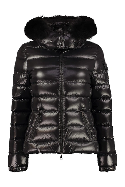 Shop Moncler Badyfur Fur Hood Down Jacket In Black