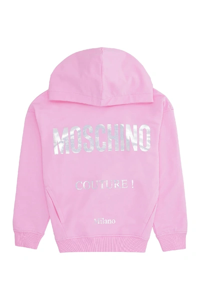 Shop Moschino Cotton Hoodie In Pink