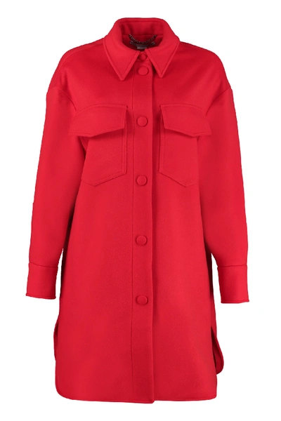 Shop Stella Mccartney Kerry Wool Coat In Red