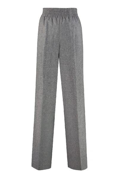 Shop Agnona Wide-leg Trousers In Grey