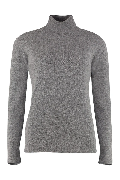 Shop Agnona Cashmere Turtleneck Sweater In Grey